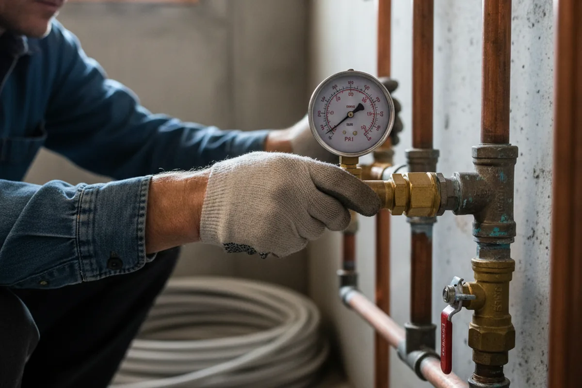 Pressure testing a repaired line during Water Line Repair in Custer